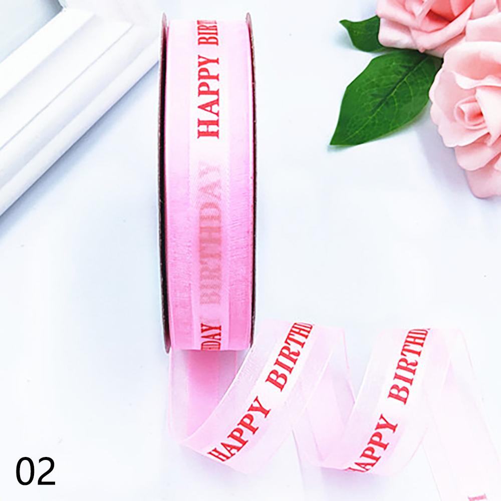 Rubans en Polyester pour décoration de gâteau d'anniversaire, 25mm, décoration de carte de noël pour fête de mariage, bricolage fait à la main, emballage de , rubans décoratifs: Rose