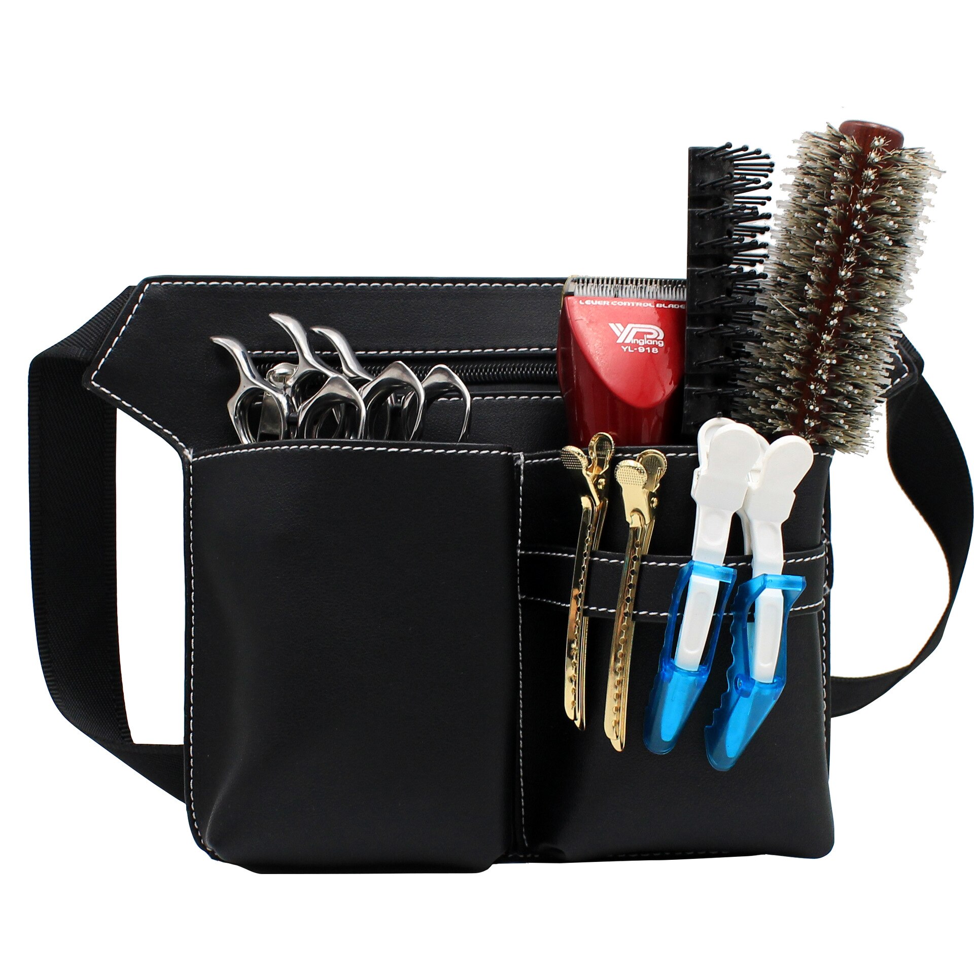 Kapper Hair Styling Gereedschap Taille Verpakking Haar Schaar Kam Tas Haar Schaar Zakken: Zwart