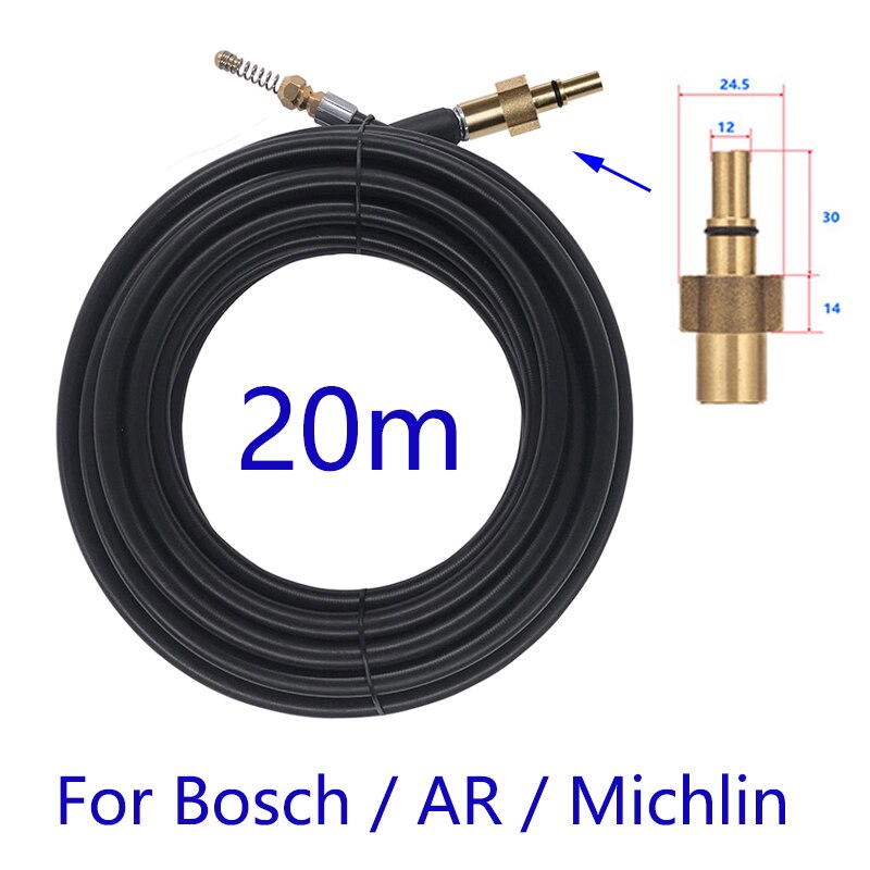 Hoge Druk Water Slang Met Mondstuk, Elektrische Ontstopper Snake, Riool Reiniging Slang, voor Bosch Makita Mac Allister Ar Wasmachine: Oranje