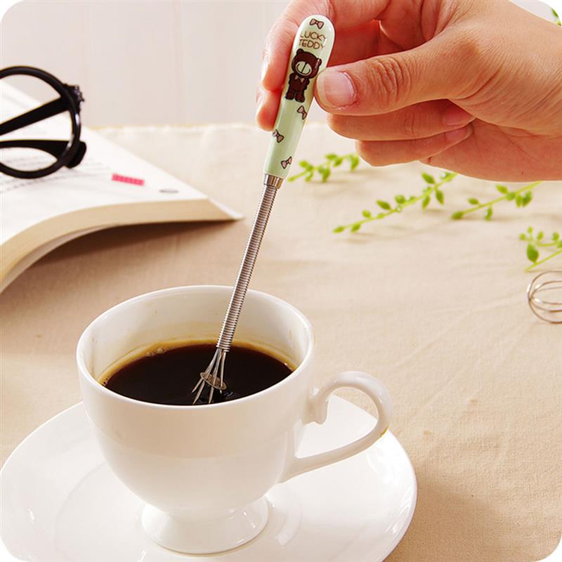 1PCS Mini Stainless Steel Egg Whisk Cute Cartoon Balloon Whisk Small Egg Mixing Mixer Milk Egg Beater Kitchen Cooking Tool