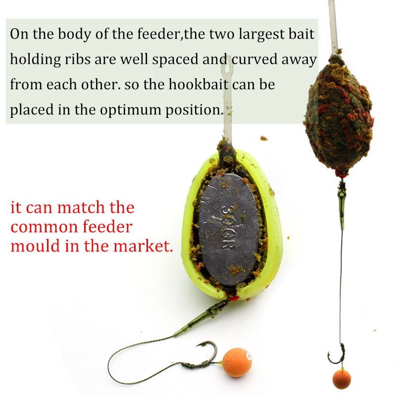 1pcs Carp Fishing Inline Flat Method Feeder Fishing Accessories Carp Bait Mould For Fishing Lure Hair Rigs Carp Equipment