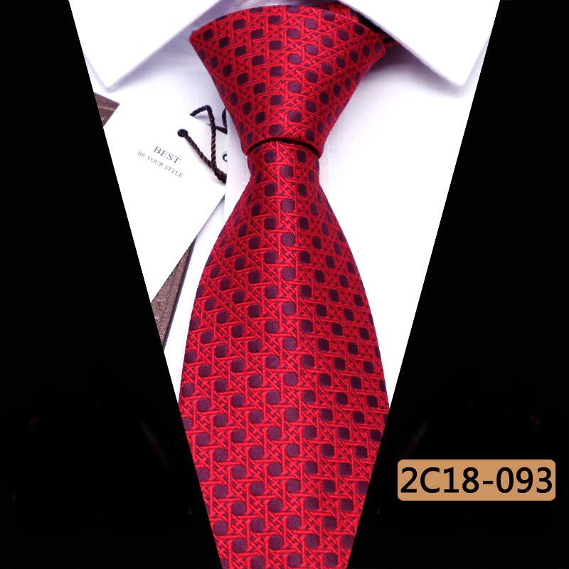 YISHLINE Men Ties 8 cm POLKA DOTS Cassual Jacquard Woven Necktie Mens Tie Business Corbata Para Hombre Accessories: 2C18-093