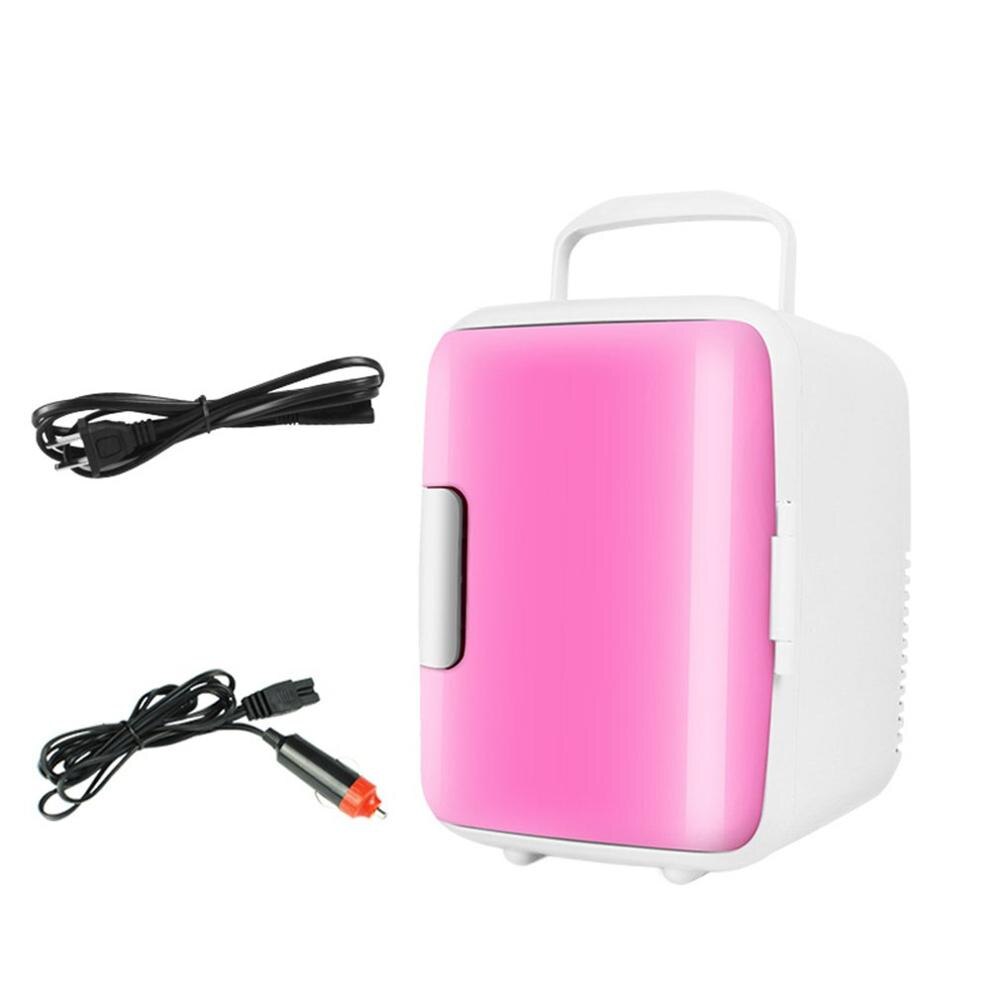 Car Heating And Cooling Box Home Car Dual Purpose 4L Mini Refrigerator Car Refrigerator Thermal Insulation: pink home and car