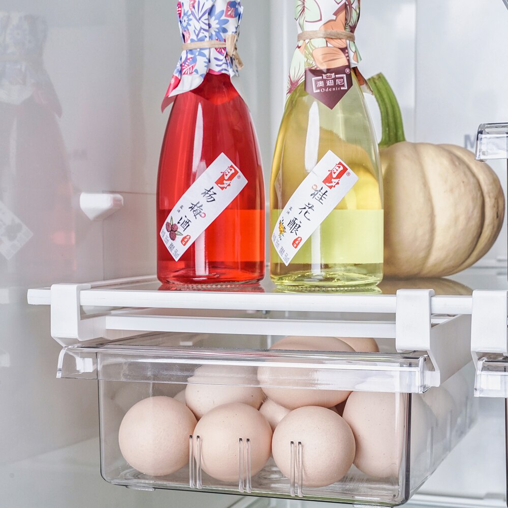 Spacer Layer Food Storage Box Adjustable For Pantry Freezer Fridge Storage Bin Containers Refrigerator Drawer 1/4/8 Grid