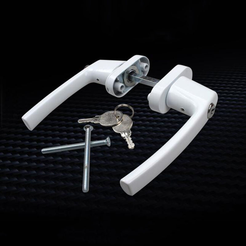 Plastic Steel Door double-sided Handle sliding push door handles 55-65MM with lock insurance