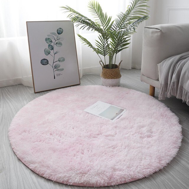Petit tapis rond antidérapant, coloré, 40/60/80cm, pour salon et chambre à coucher, impression de teinture par nouage, décoration de la maison, hiver