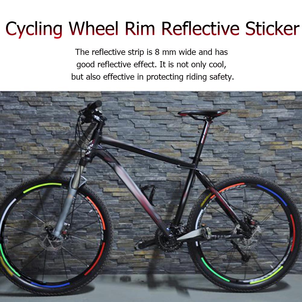 26 zoll Fahrrad Reflektor fluoreszierend MTB Fahrrad Aufkleber Radfahren Felgen Reflektierende Aufkleber Fahrrad Zubehör