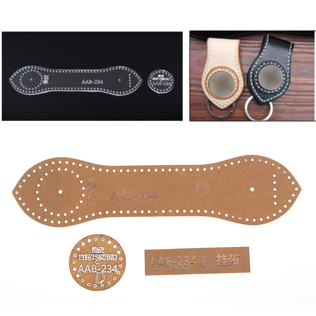 Acrylic Keychain Pattern Stencil Template Leather Craft Tool: AAB-234 3Pcs