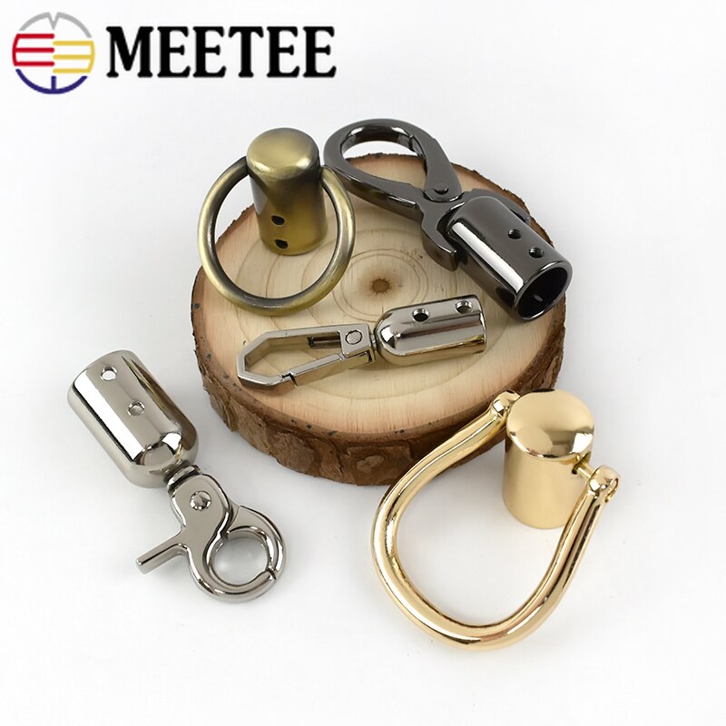4Pcs Meetee Metalen Kwastje Cap Clip Sluiting Zak Gespen Bag Strap Cord Stopper Riem Haak Handtas Hanger Diy Hardware accessoires
