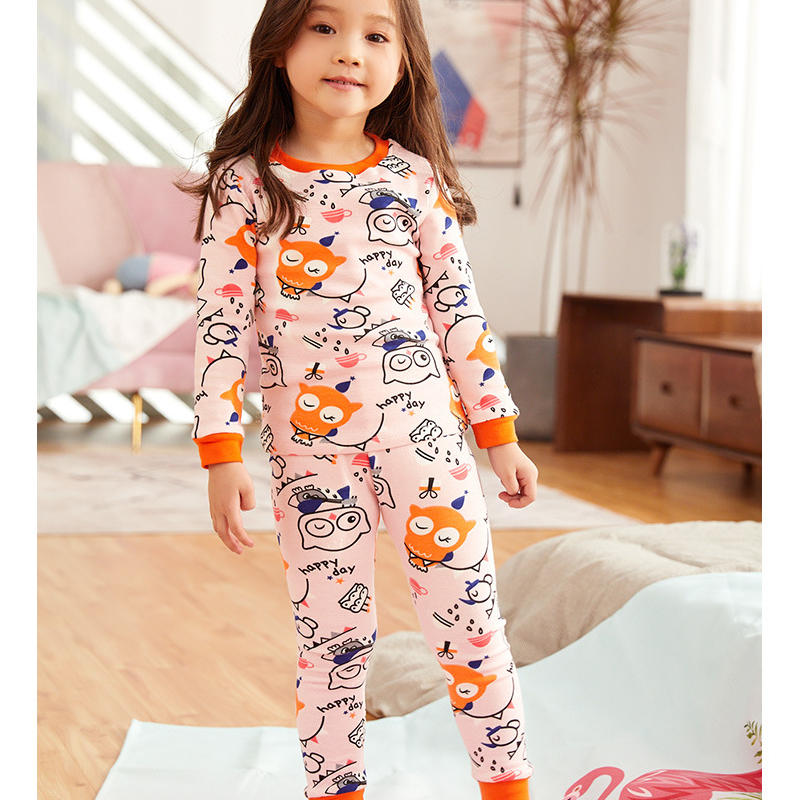 Children's Kid's Girl's Cute Sweet Animals Cartoon Printing Long Sleeved Pajamas Sets Sleepwear Nightwear Outfits