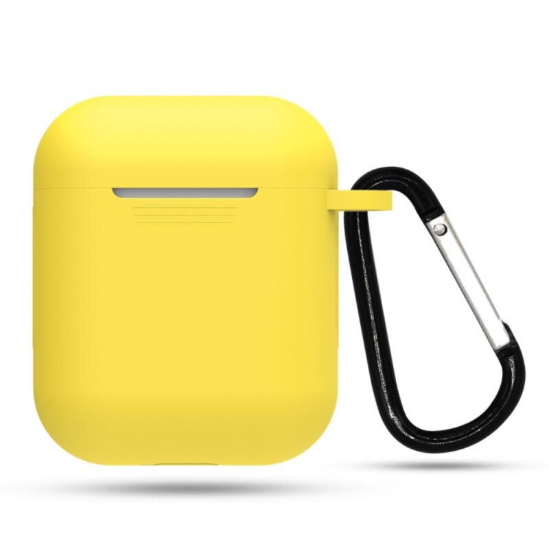 Etui na słuchawki dla Airpods pokrowiec ma zastosowanie do Bluetooth Airpods etui na słuchawki z wisząca klamra: yellow