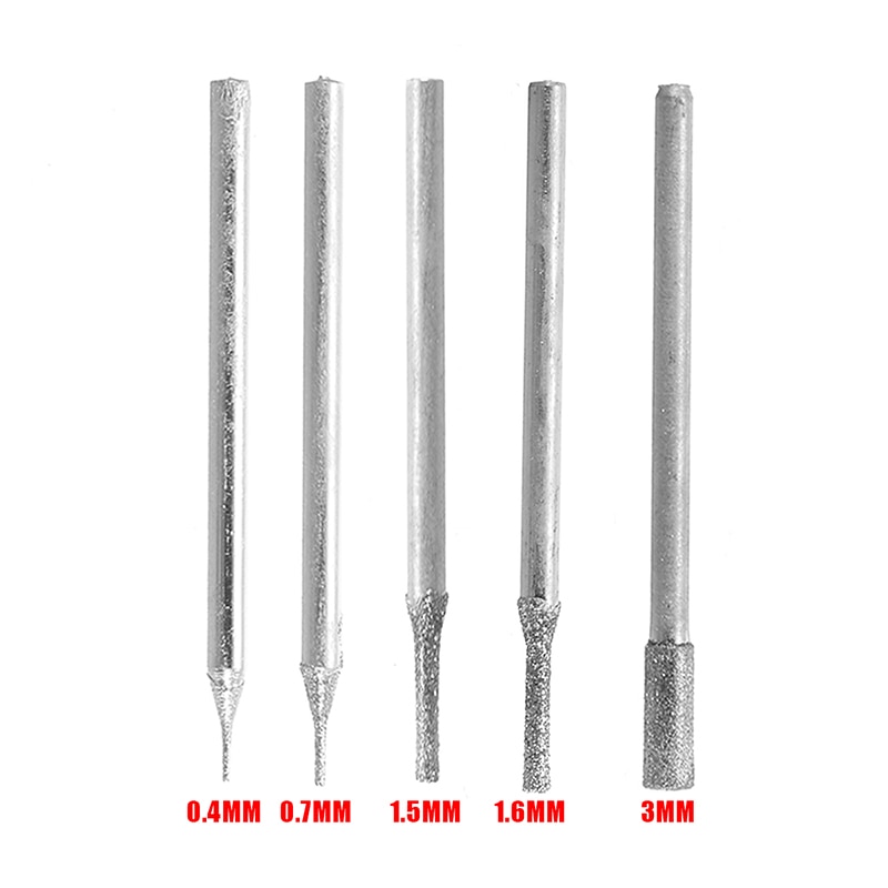 10 pièces diamant enduit forets verre tuile bijoux foret Durable pour verre tuile outil de travail 0.4mm/0.7mm/1mm/1.6mm/3mm