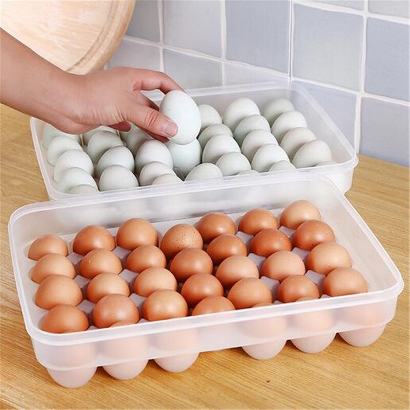Egg oppbevaringsboks 34 rist brett kjøleskap ferskboks oppbevaringsboks boks bærbar egg crisper binger kjøkken produkt