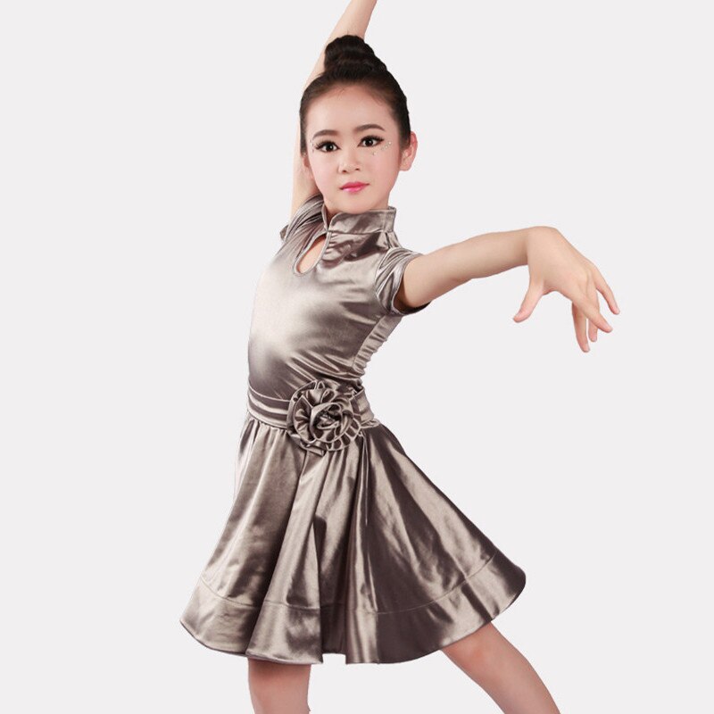 Nuevos vestidos de baile latino niñas niños baile de salón práctica trajes Rumba Samba Spandex brillante puesta en escena vestidos