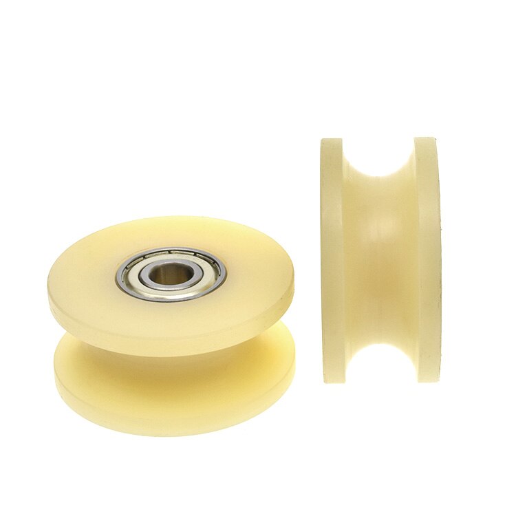 2pcs 6201zz dual-bearing sheave U-slot nylon wheel cable rail wheel r10 guide wheel PA66 wear 12 x 70 x 32
