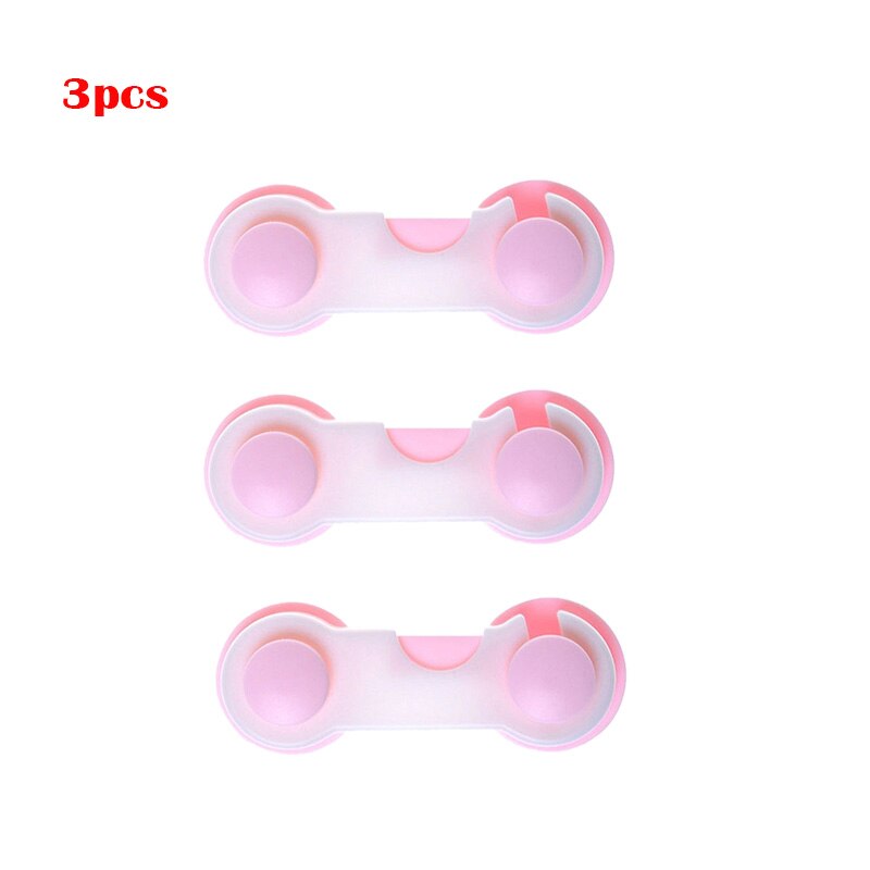 3/1pcs Children Security Protector Baby Care Multi-function Child Baby Safety Lock Cupboard Cabinet Door Drawer Safety Locks: 3 PC Pink