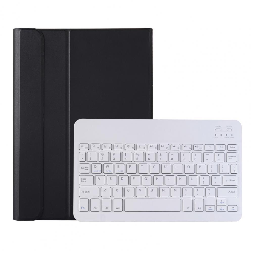 Bluetooth-compatible Keyboard Case Ultra Thin Wireless Keypad Case for Samsung Tab A8 SM-X205/X200: Black White