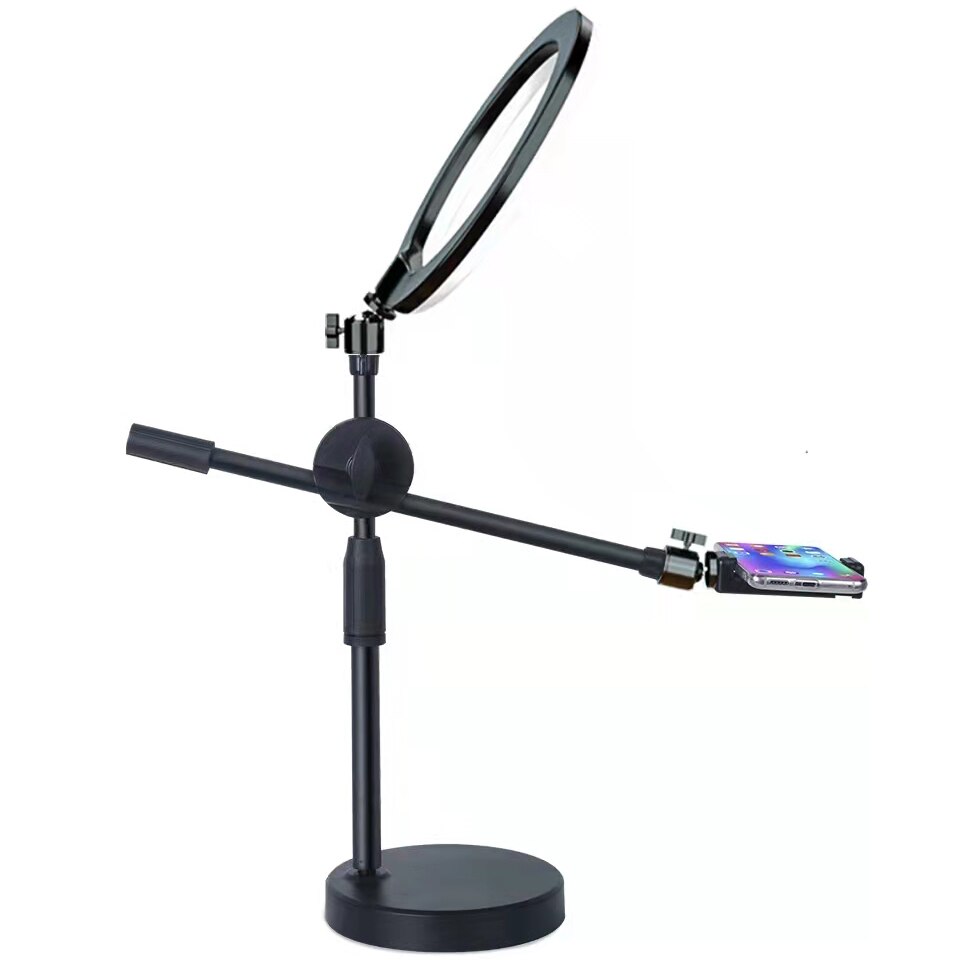 Overhead Stativ mit Ring Licht Tisch Tabletop Schießen Stehen Stative mit praktisch Halfter Boom Arm für Nagel Kunst Fotografie: mit LED hell