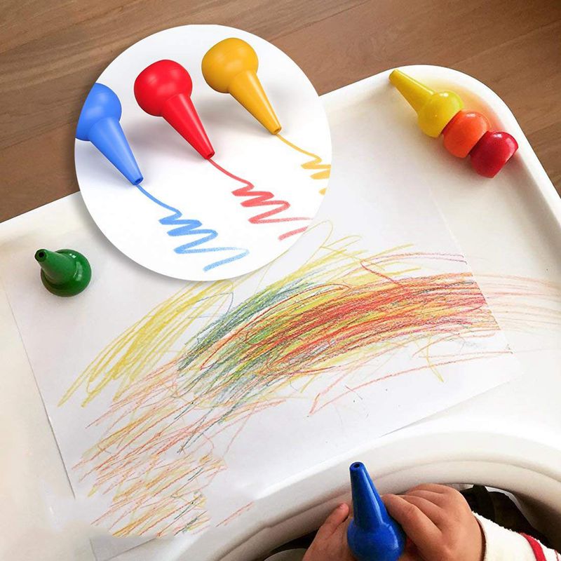 Crayones de dedos para niños pequeños, 12 colores pintura de dedos agarre de Palma crayones para bebés crayones para niños pequeños pintura de dedos lavable no tóxico