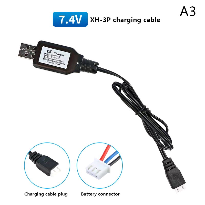 74V 37V X2 Ladegerät SM2P 3P SM4P umkehren XH3P 4P Liion Batterie Elektrische RC Spielzeug Auto Stiefel USB Kabel Energie Rad: Blau