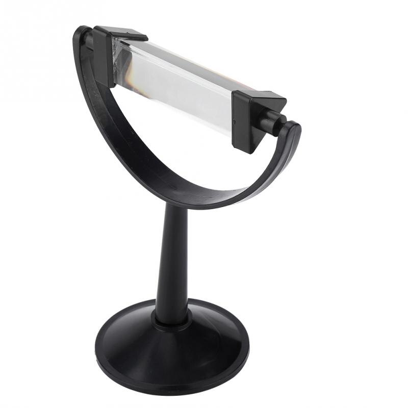Optical Glass Triangular Prism with Stand Physics Light Spectrum Teaching Tool Measuring Tools