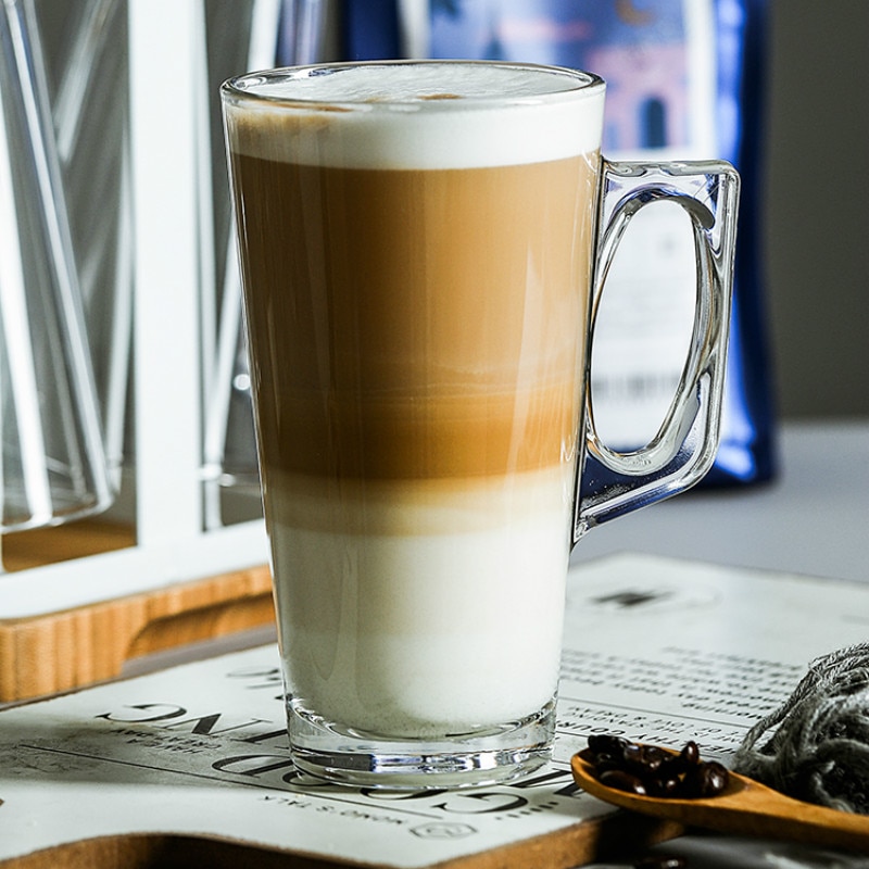 Taza de café en capas de vidrio templado, sin plomo, resistente al calor, para zumo de frutas, divertida taza de té, tazones para café, creativa
