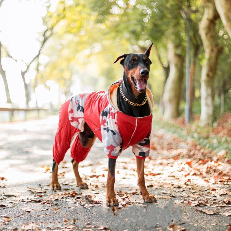 Medium-Grote Hond Kleding Winter Pluche Dikke Katoenen Hond Kleding Golden Retriever Labrador Doberman Husky Hond Jassen Hond Jas: number 34 / red
