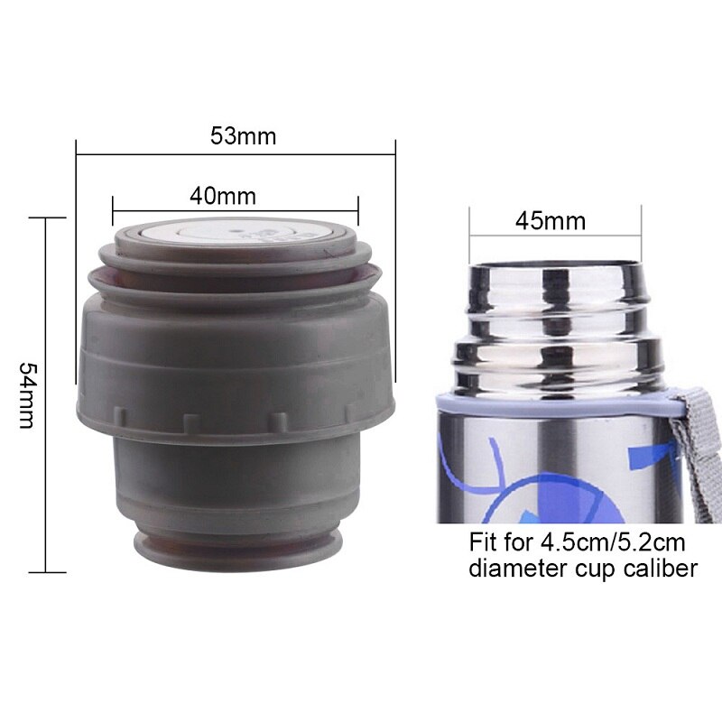 Vakuum Thermos Abdeckung Glaskolben Deckel Tasse Deckel Außen Reise Tasse Kugel Hydro Glaskolben Abdeckung Thermoskannen Zubehör Edelstahl: 4.5cm gray