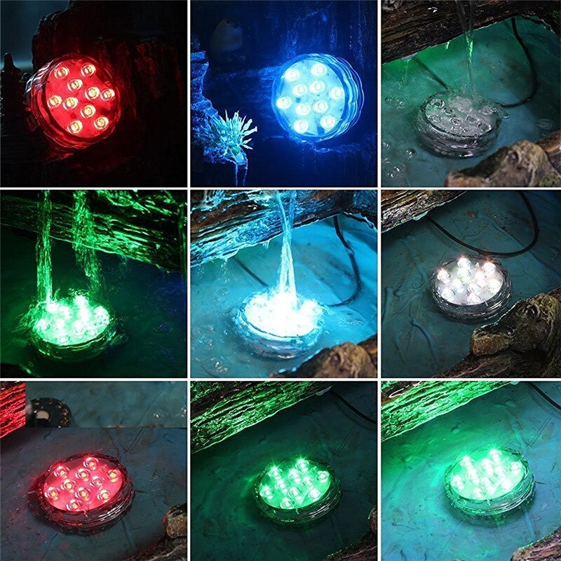 LED Multi Color Remote Controlled Waterproof Environmental Product Eco-friendly Submersible Lights for Aquarium, Pond, Wedding