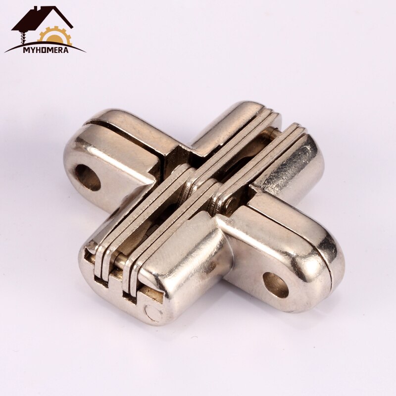 Myhomera 2Pcs 12x42MM Invisível Escondido Dobradiças Escondidas Barril Cruz Caixa De Madeira Dobradiça Da Porta Do Rolamento Para Dobrar mobiliário janela