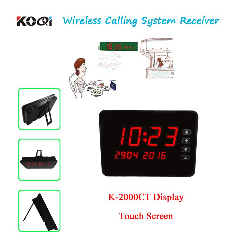 KOQI LIMITED 4 Digit Display Ontvanger Host Voice Rapportage Broadcast Restaurant Pager Draadloze Oproepsysteem 433.92 MHz K-2000CT