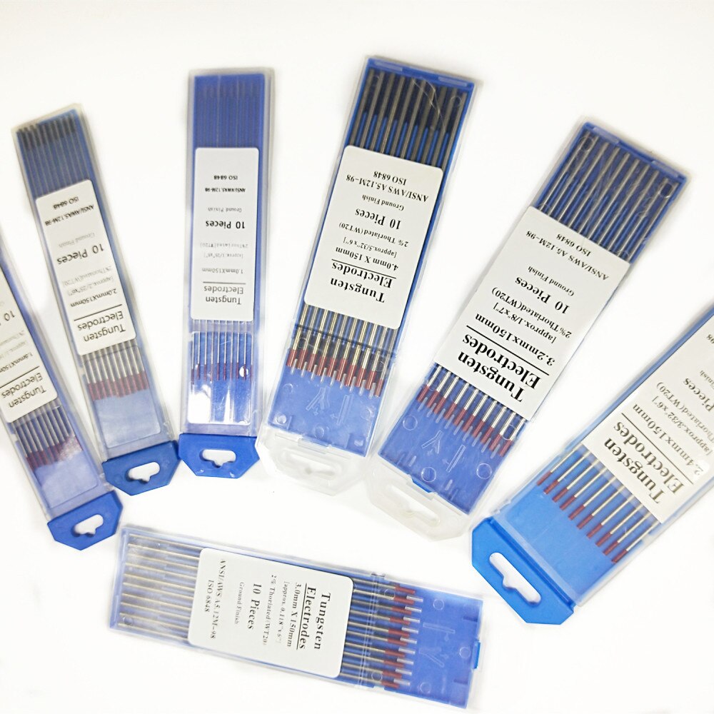 Électrode en tungstène WT20 pour Machine à souder, tige Tig professionnelle, 1.0, 1.6, 2.0, 2.4, 3.0, 3.2mm, option 2%