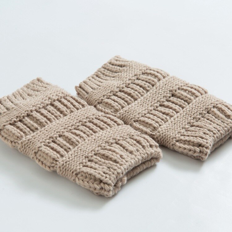 Calentadores de lana de tacón alto para mujer y niña, calentadores de piernas de punto, tobilleras cálidas, 1 par: color beige