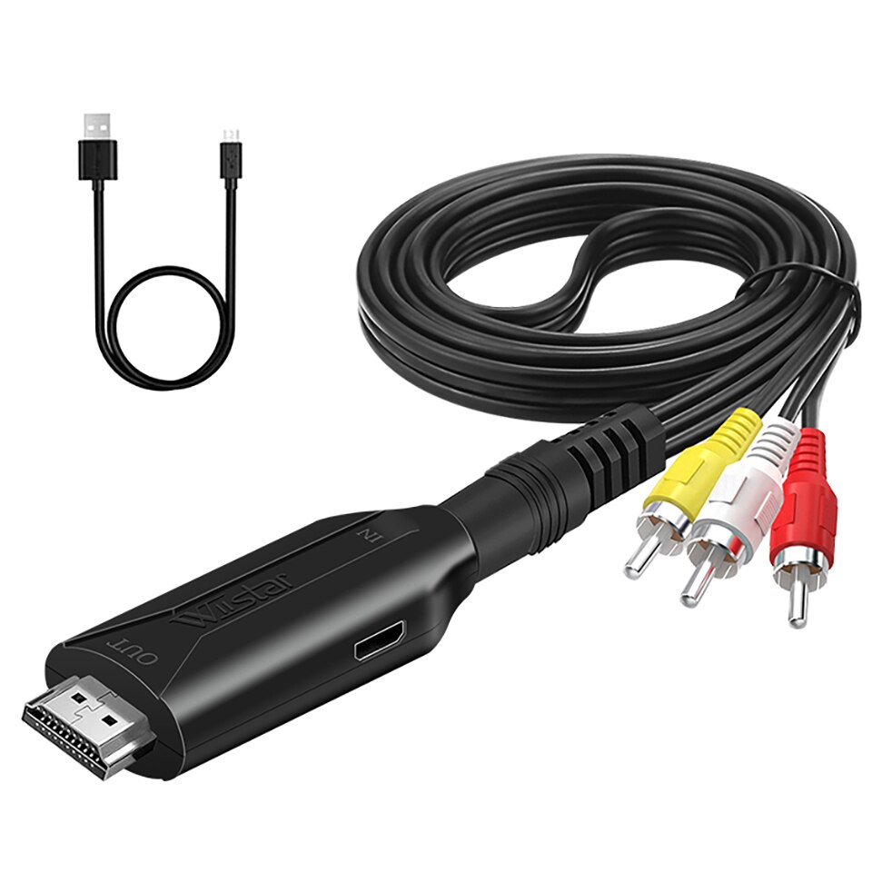 RCA AV CVSB Video zu HDMI Konverter Adapter Eingebauter Chip HDMI Video Konverter Kabel 1M/3,2FT 1080P Unterstützung NTSC Kumpel Für HDTV