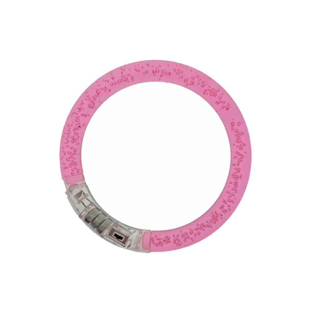 Oplichtende armband van acryl, flitsende led, lichtgevende elektronische armband, lichtgevende armband, speelgoed voor kerstmis: Roze