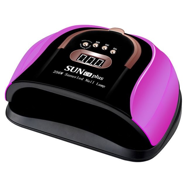 Lámpara de uñas de Gel UV Led de alta potencia, 256W, esmalte de cabina, 57 LED, equipo de secado para lámpara de manicura: SUN C4 Plus - Pink / US