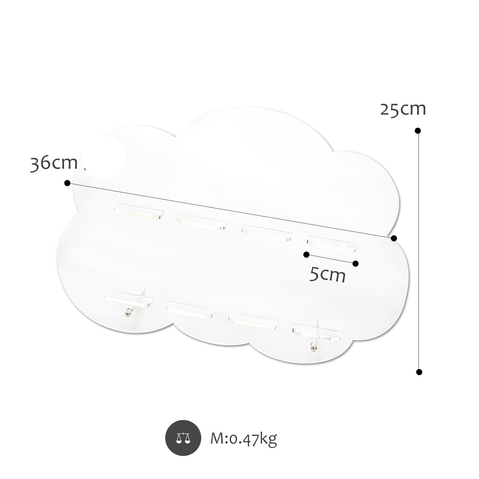 Bruiloft biscuit display rack macarone rack acryl kleine cloud snack rack cake stand: L 36X25cm