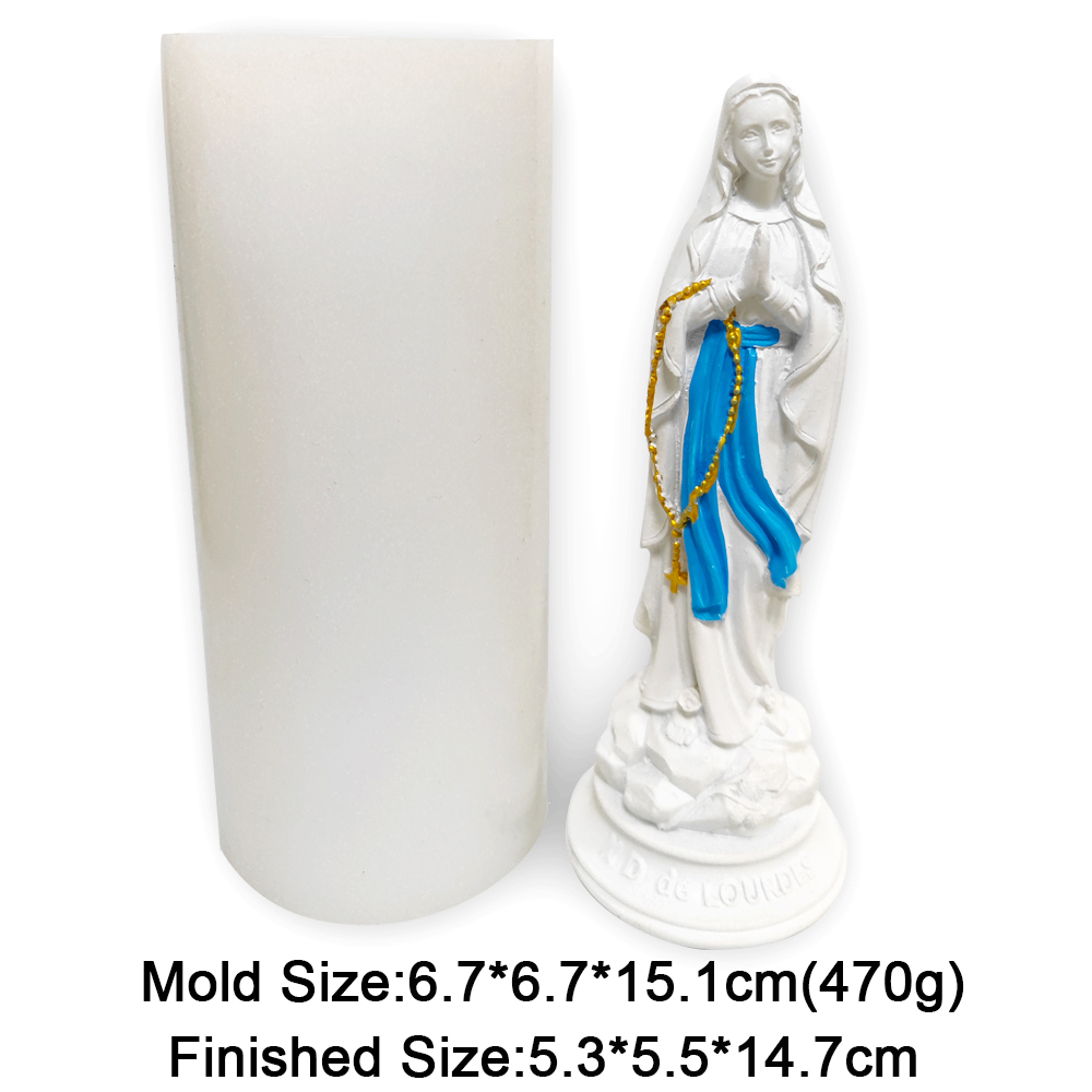 Moule en Silicone vierge marie de grande taille, pour bricolage, artisanat fait à la main, en résine époxy, moule de fabrication de bougies en gypse, outils de décoration chrétien: S1080XN