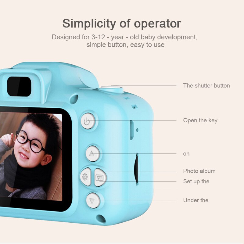 Kids Digital Camera - HD 1080p Video - 2MP Photo - Waterproof Shockproof - Mini Portable Children Camera