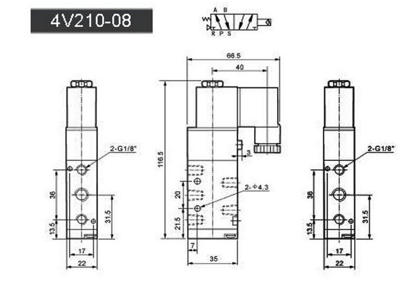 Válvula Solenoide eléctrica Airtac de 5 vías y 2 posiciones, 4V210-08, DC 24V, DC12V, AC110V, AC220V, 1/4 &quot;, tamaño del puerto