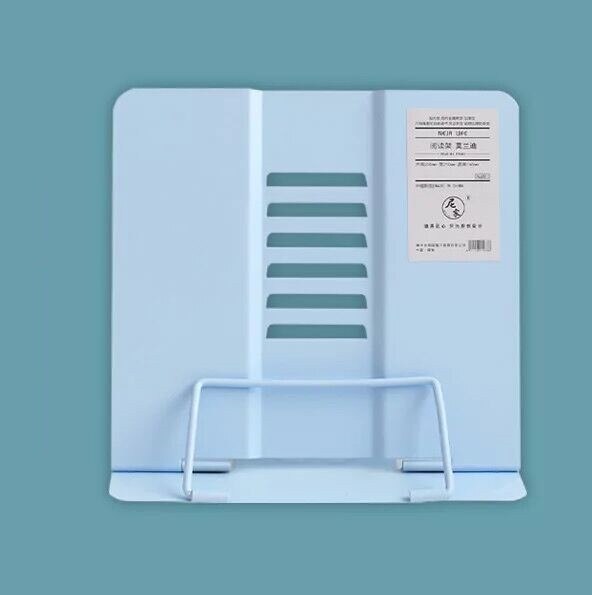 MINKYS-soporte plegable Morandi para libros, base de Metal para leer libros, ajustable, material de papelería Kawaii para escuela y oficina: blue