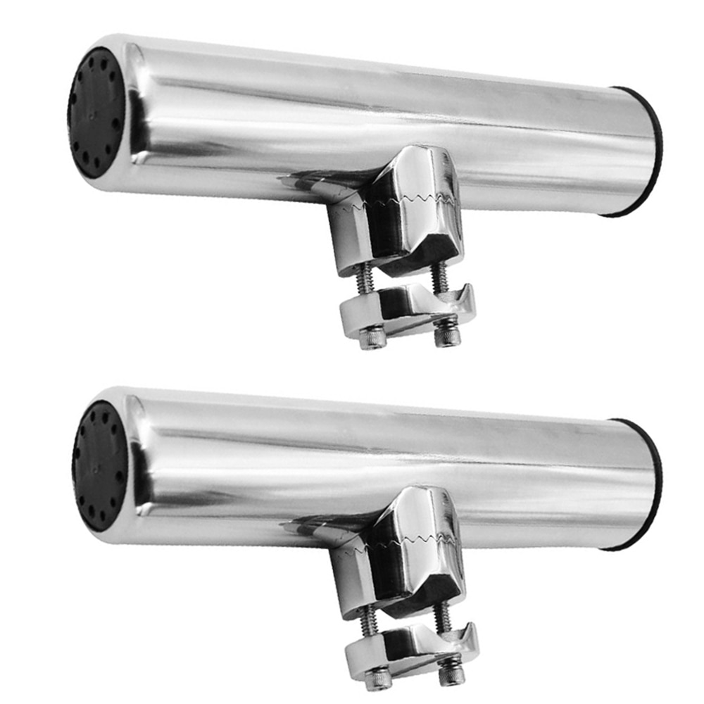 Rod Holder Stainless Steel Clamp On Fishing Rod Holder Adjustable For 7/8"-1"Boat Fishing Tackle Marine Hardware Accessories