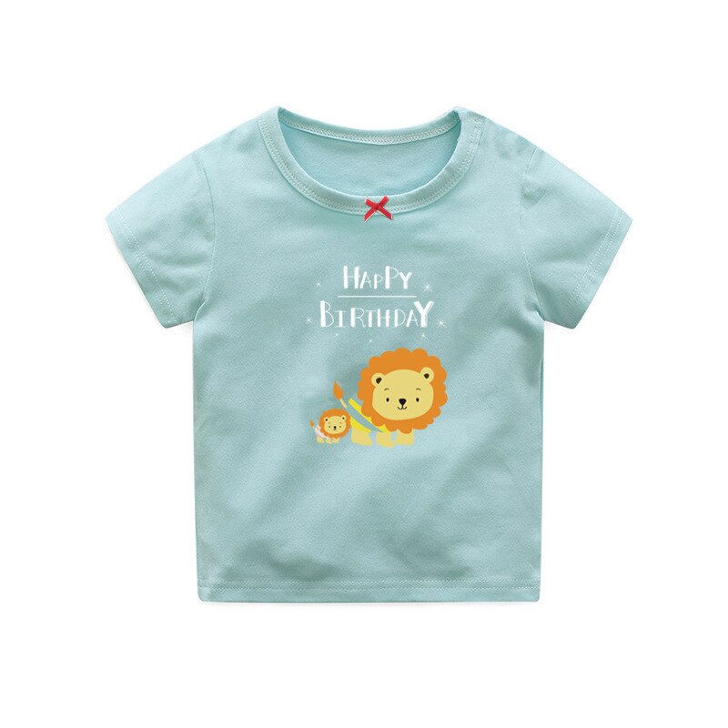 OKLADY Neue Baby Jungen Mädchen T-Hemden Kleinkind Sommer Karikatur Kurzarm T-Shirt Spitzen Baby Geburtstag Anzug Baumwolle t-Shirt: B / 9m