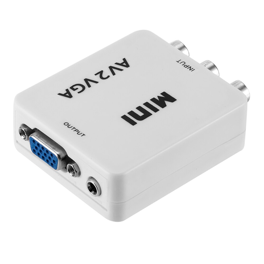 Mini Video Convertor 1080P RCA AV to VGA Video Converter Conversor with 3.5mm Audio AV2VGA / CVBS Audio to PC HD Computer to TV