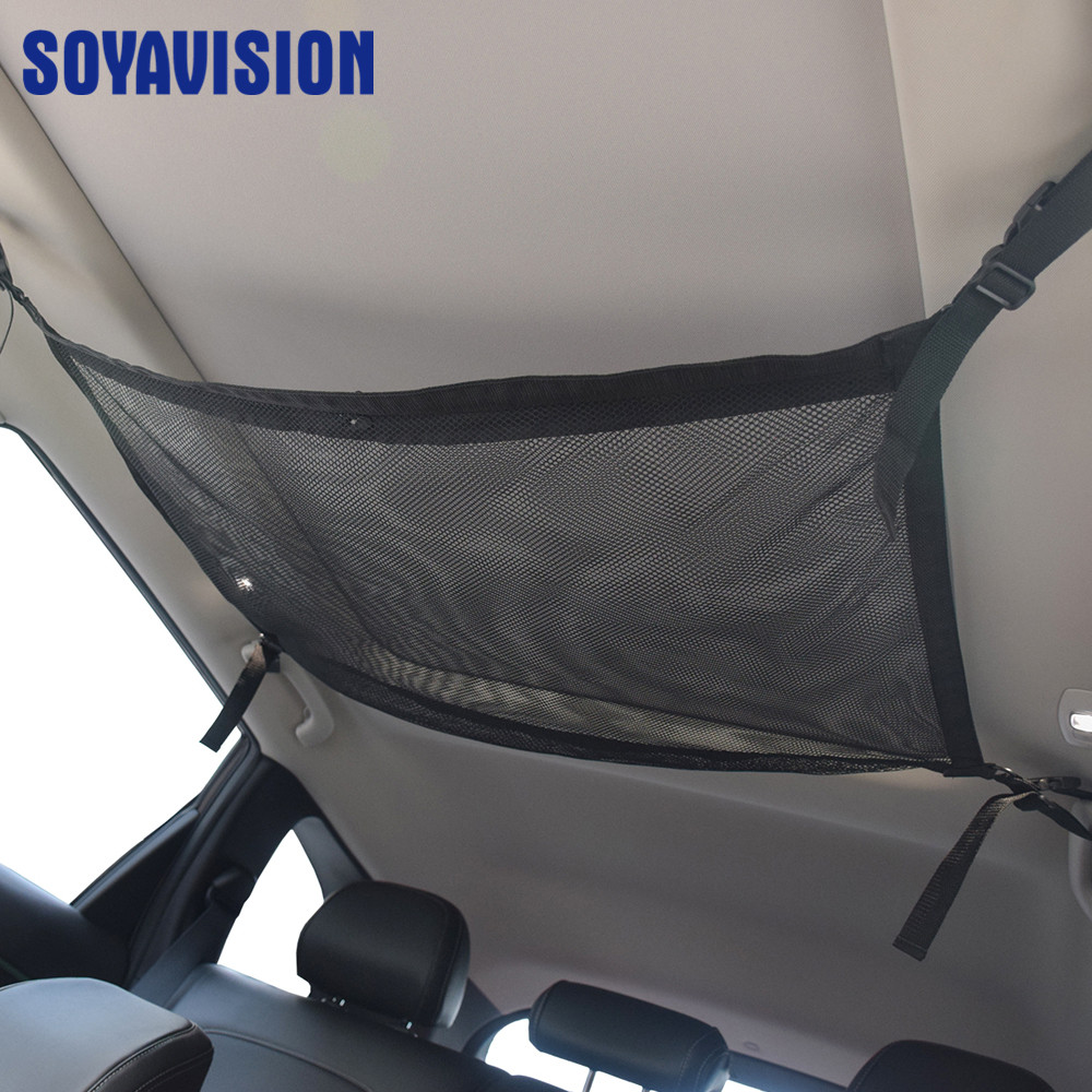 Car Ceiling Roof Interior Mesh Pocket Cargo Net Zipper Storage Bag 1 order