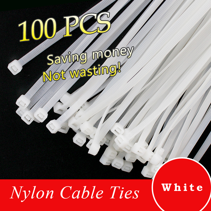100 Uds 500 Uds bridas para cables autoblocantes bridas de nailon de plástico organizador blanco apretar Cables bridas para cables y cables