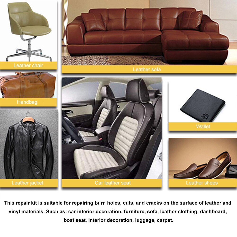 Diy Lederen Vinyl Reparatie Kit Patch Stof Gereedschap Restorer Scratch Crack Reparatie Voor Autostoel Thuis Couch Bekleding Boot