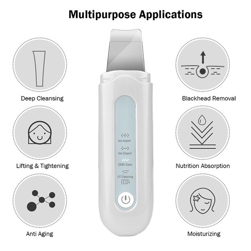 EMS Face Massger Ultrasonic Skin Scrubber Blackhead Remover Pore Cleaning Face Moisturizing Wrinkle Remover Face Lifting Machine