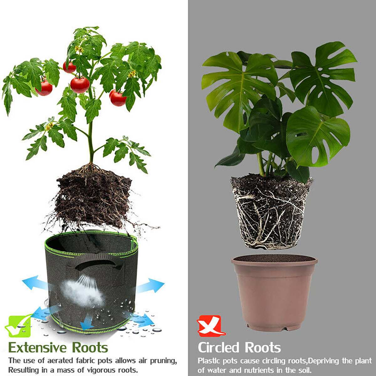 1-10 Gallon Breathable Pots Planter Pots Plant seedling Grow Bags for home garden Potato strawberry Vegetable Planting