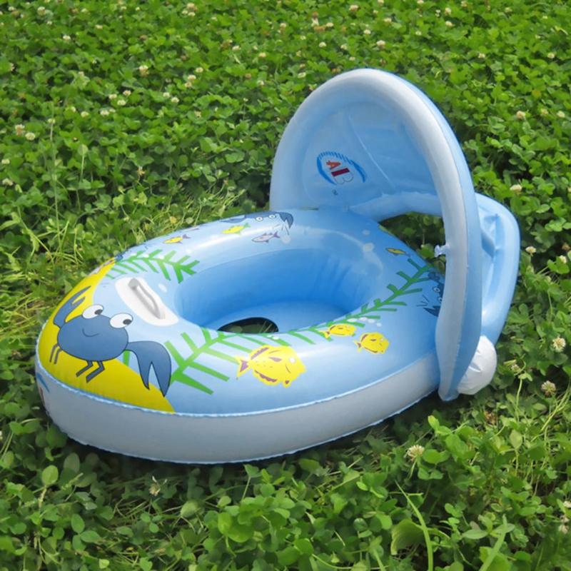 Cartoon Print Baby Kids Summer Swimming Ring Inflatable Seat Boat Float